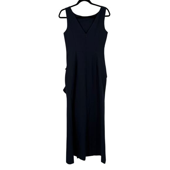 Eliza J cascading Ruffle Front Gown dress navy blue size 6 - Picture 5 of 7